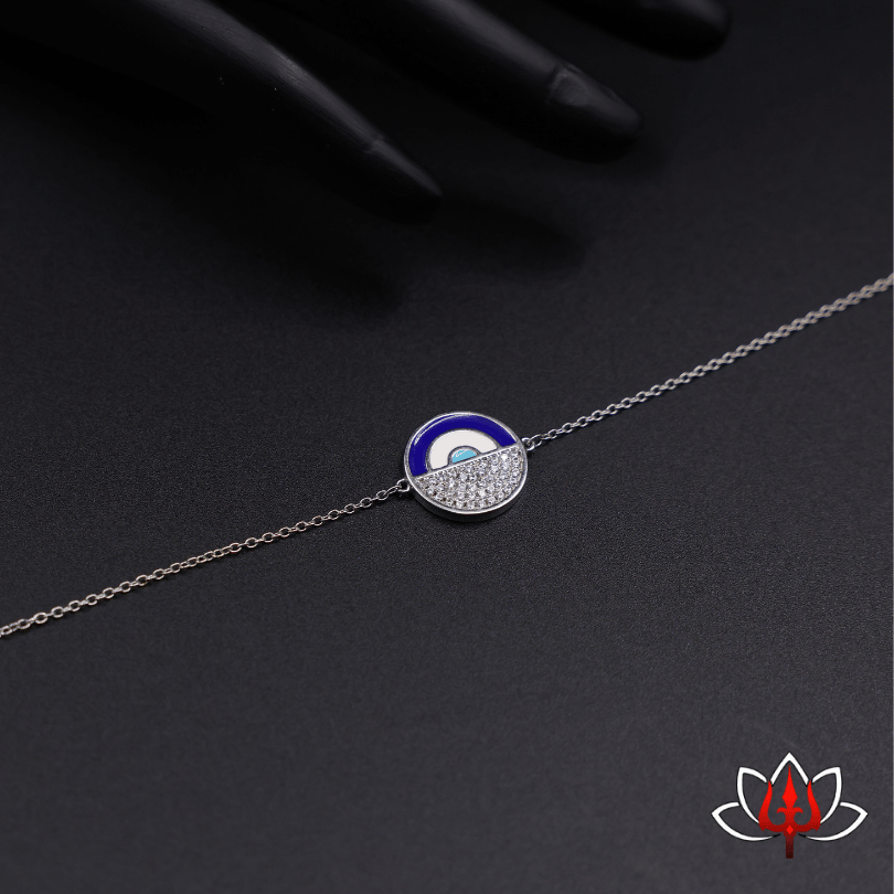 Dainty Silver nazar bracelet cum anklet