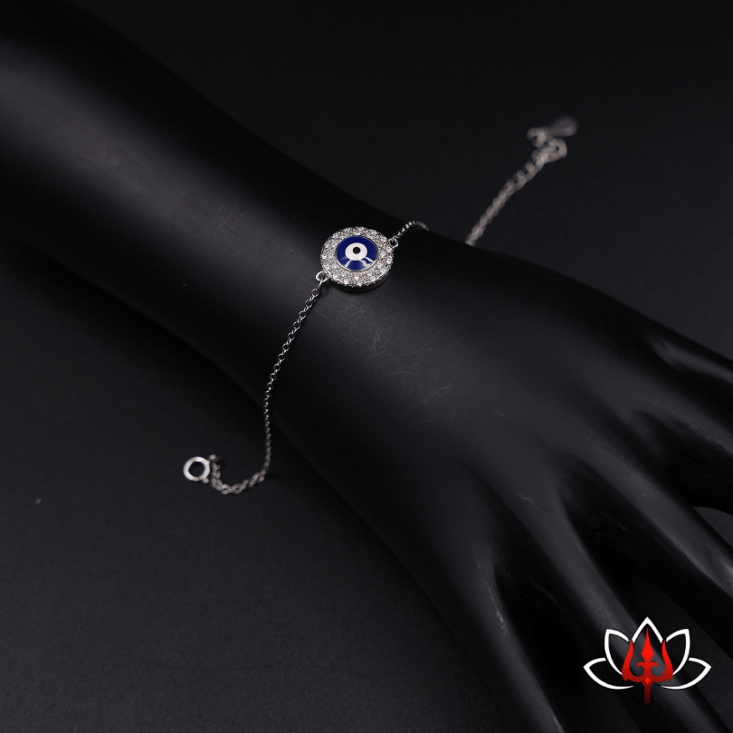 Dainty Silver nazar bracelet cum anklet