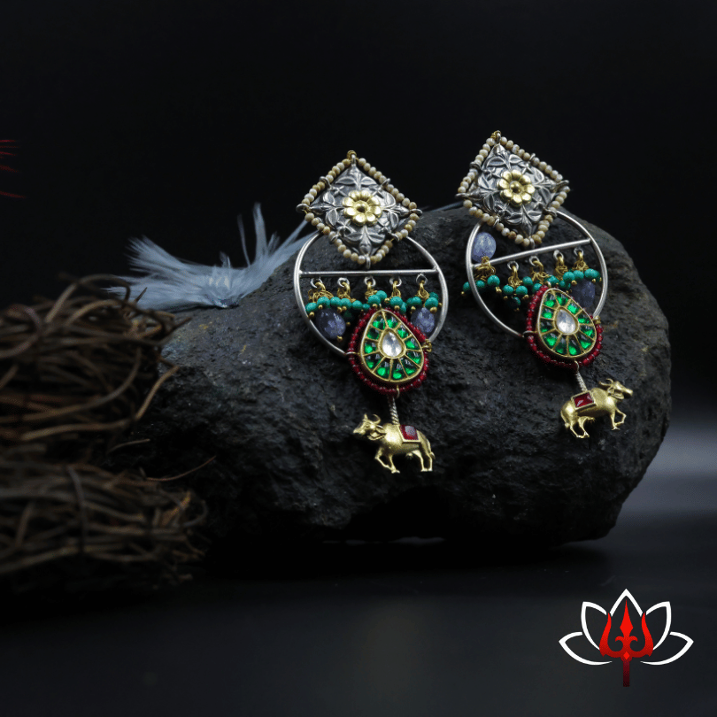 Divine Silver Earrings with Cow Motifs