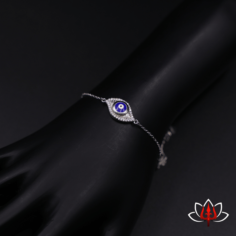 Dainty Silver nazar bracelet cum anklet