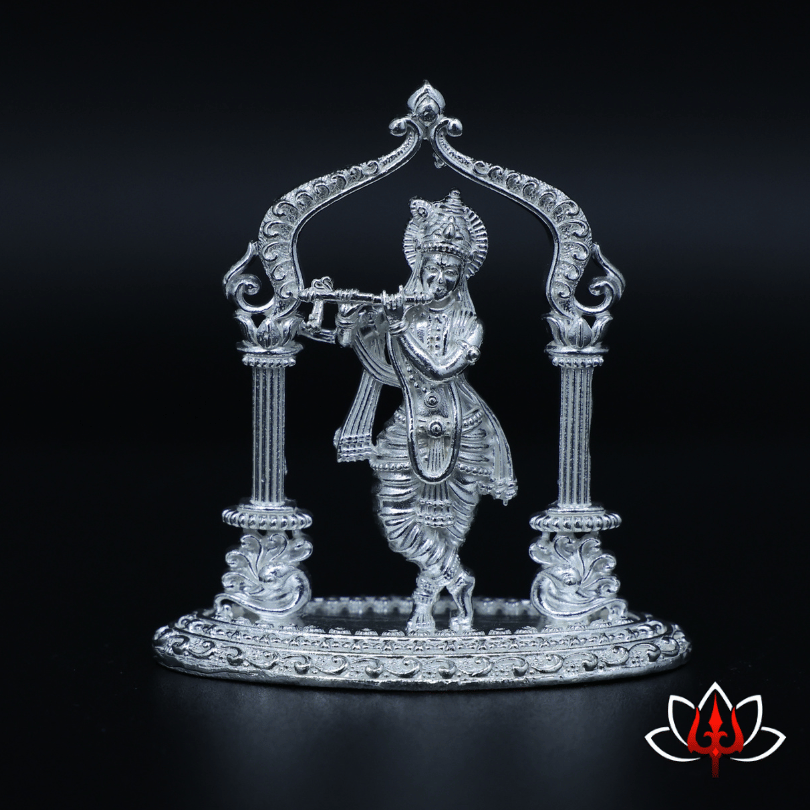 Exquisite Silver Radha Krishna Idol – Symbol of Eternal Love