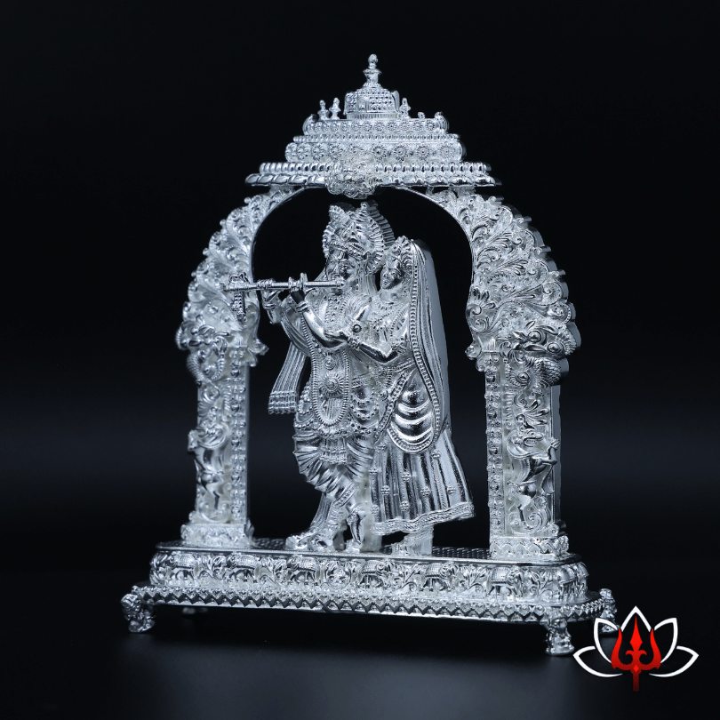 Exquisite Silver Radha Krishna Idol – Symbol of Eternal Love