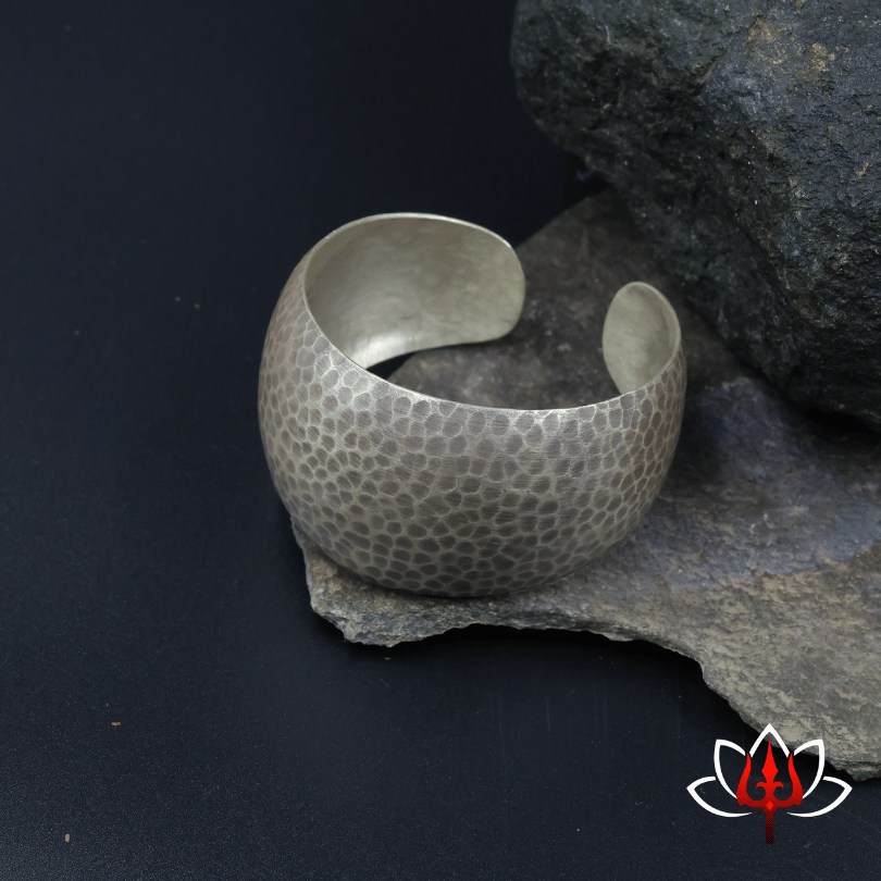 Rustic Hammered Silver Cuff Bracelet – Trishul Silvers