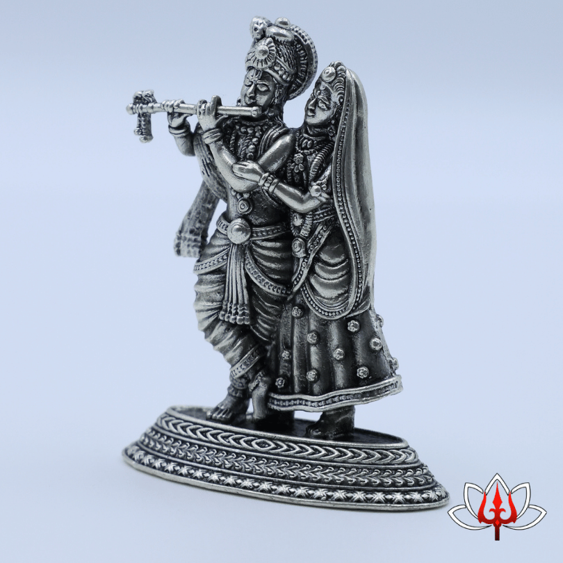 Pure Silver Radha Krishna Idol – A Symbol of Eternal Love & Devotion