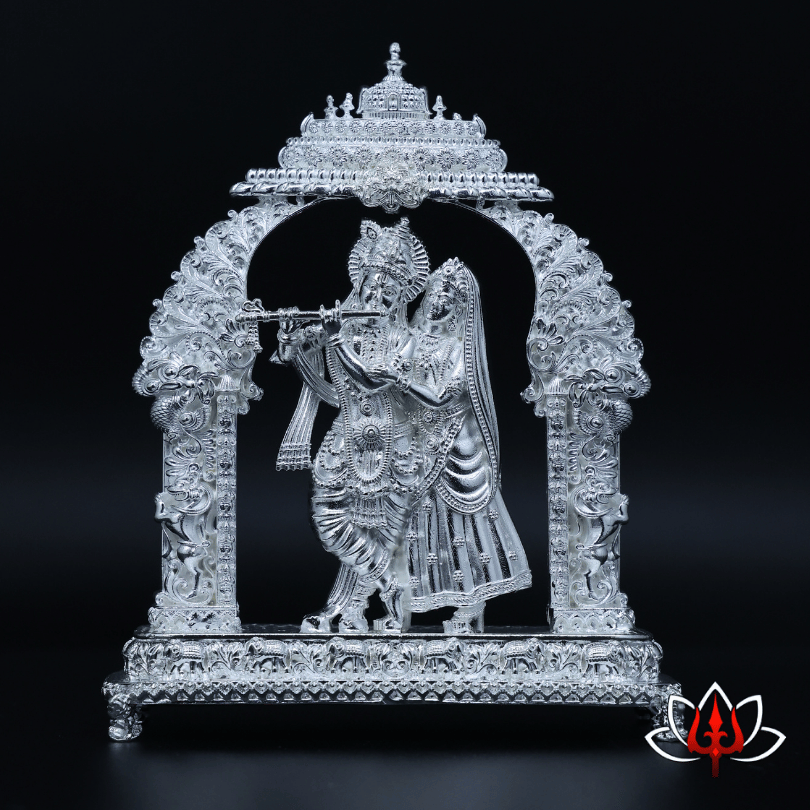 Exquisite Silver Radha Krishna Idol – Symbol of Eternal Love