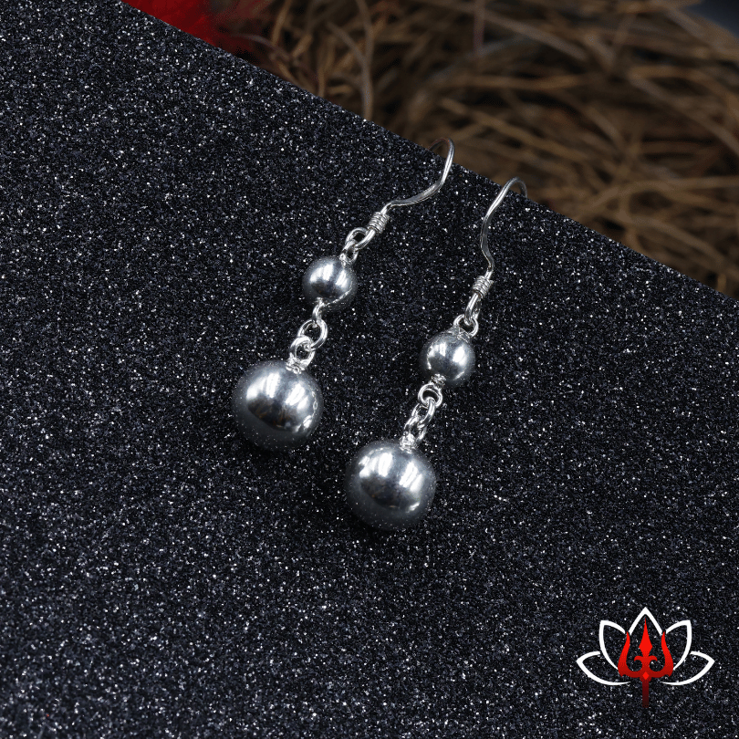 Elegant Double Bead Sterling Silver Dangle Earrings
