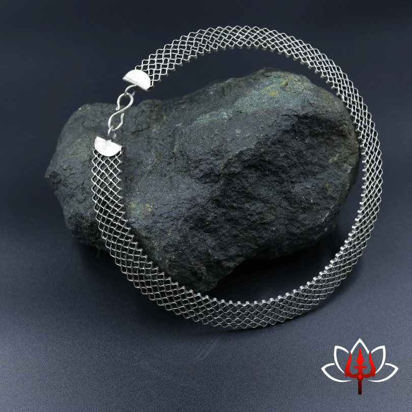 Intricate Mesh Sterling Silver Choker – Trishul Silvers
