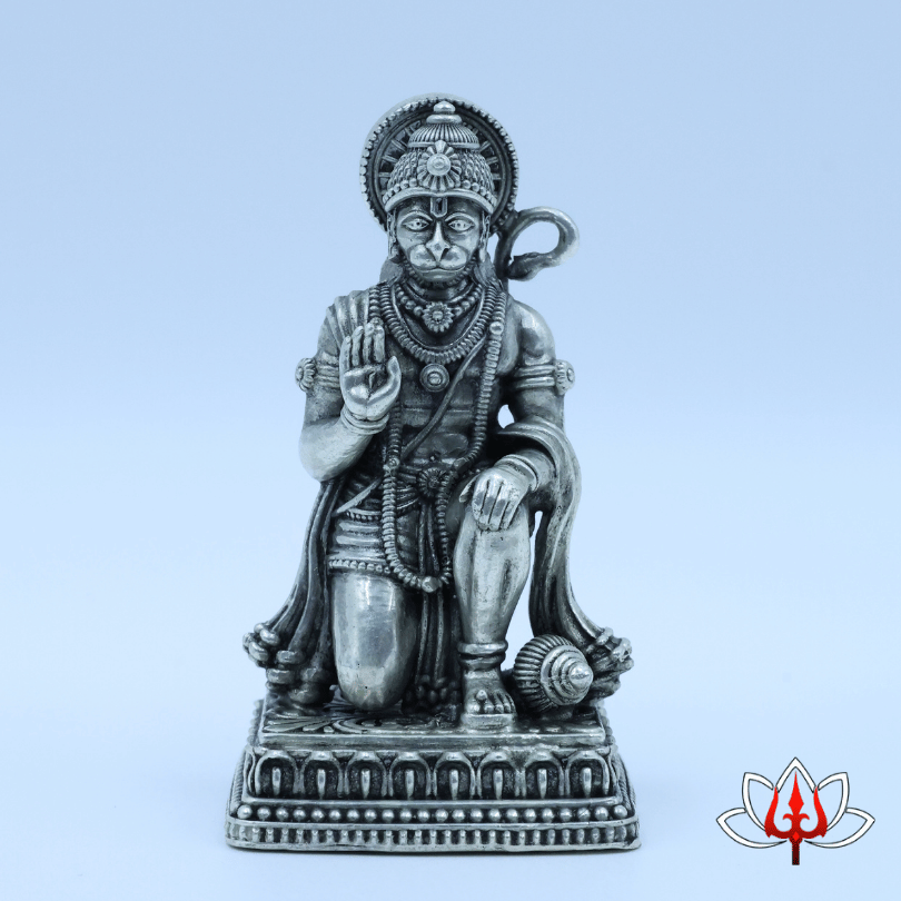 Pure Silver Hanuman sitting Idol – A Symbol of Devotion & Strength