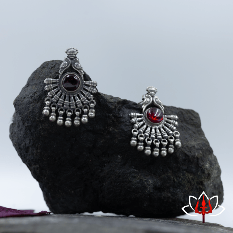 Regal Peacock Ruby Chandbali Earrings