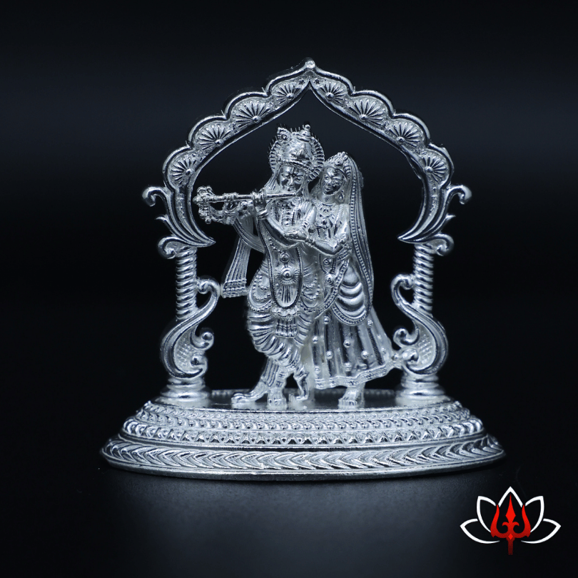 Exquisite Silver Radha Krishna Idol – Symbol of Eternal Love