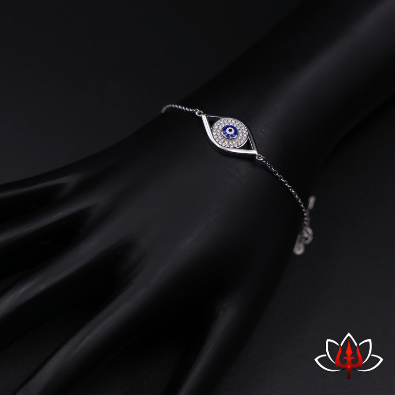 Dainty Silver nazar bracelet cum anklet