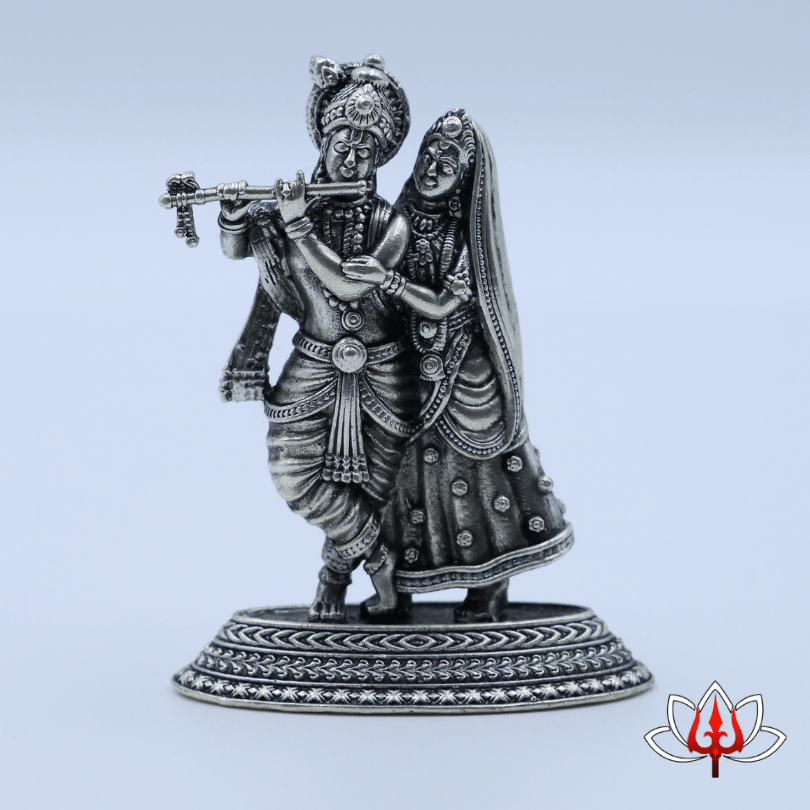 Pure Silver Radha Krishna Idol – A Symbol of Eternal Love & Devotion