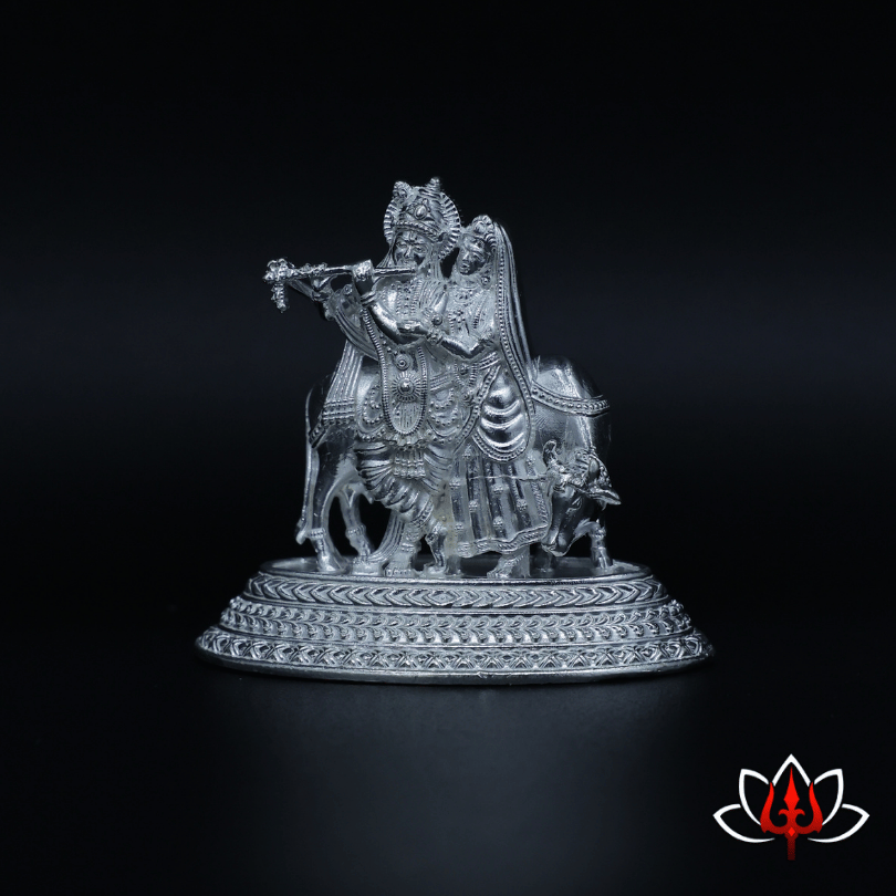 Exquisite Silver Radha Krishna Idol – Symbol of Eternal Love