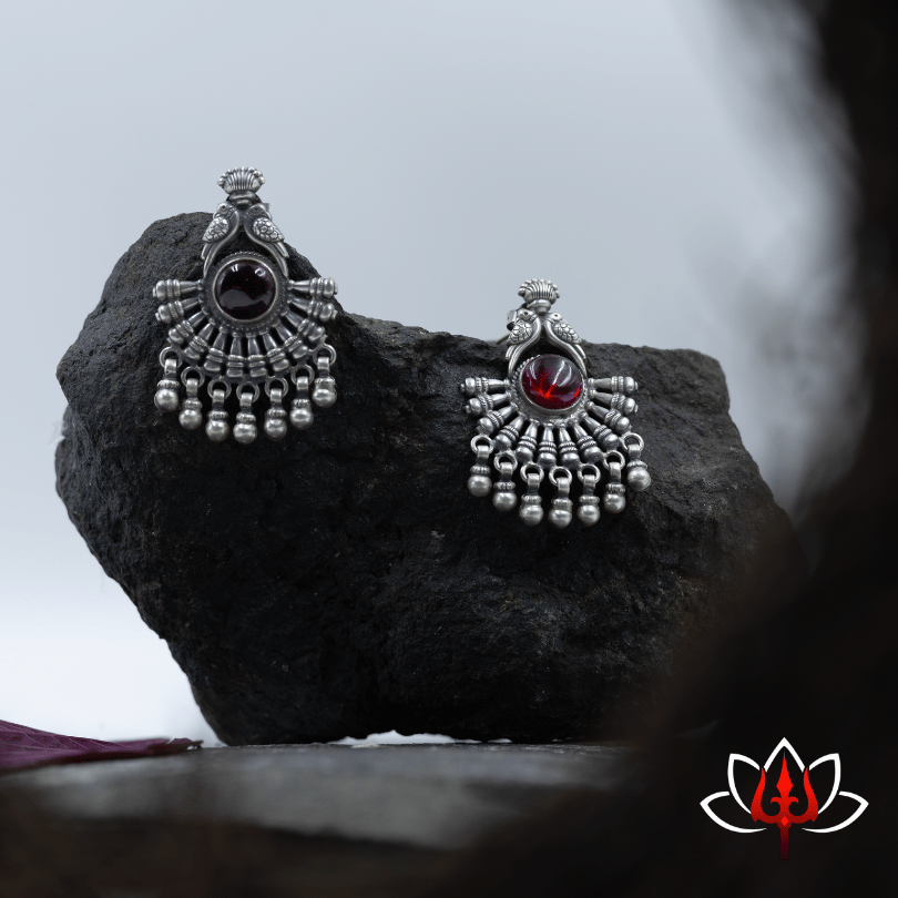 Regal Peacock Ruby Chandbali Earrings