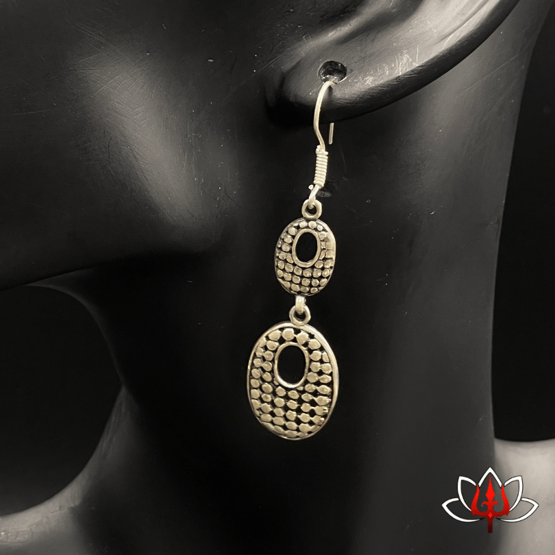 Elegant Textured Silver Dangle Earrings