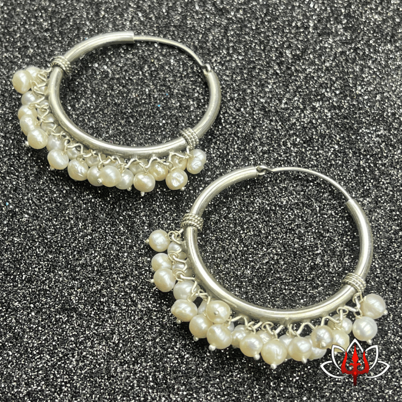 Elegant Pearl Hoop Earrings