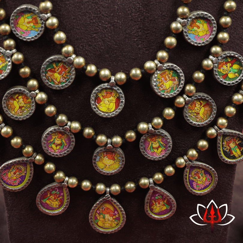 Hand-Painted Heritage Silver with studs