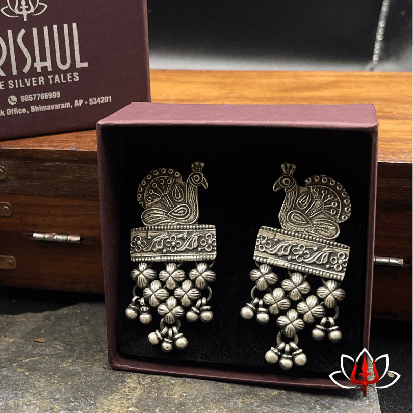 Peacock Heritage Dangler Earrings