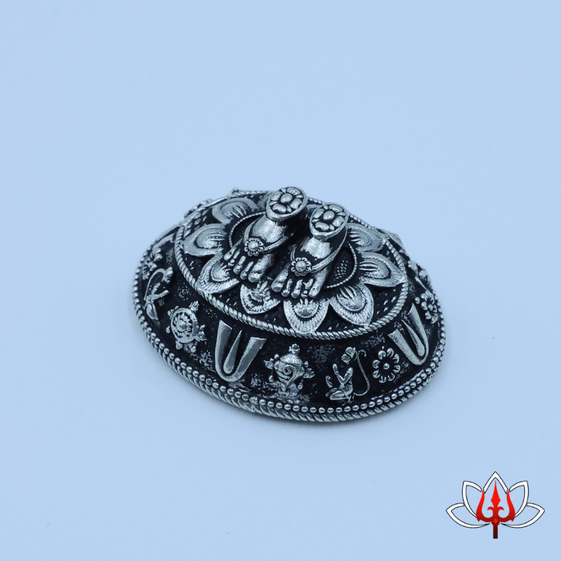 Divine Pure Silver Balaji Paduka – Sacred Symbol of Blessings