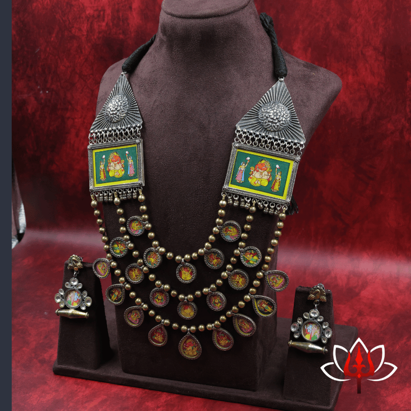 Hand-Painted Heritage Silver with studs