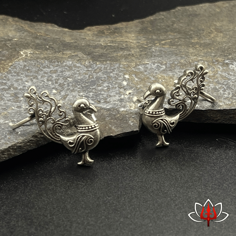 Graceful Peacock Stud Earrings