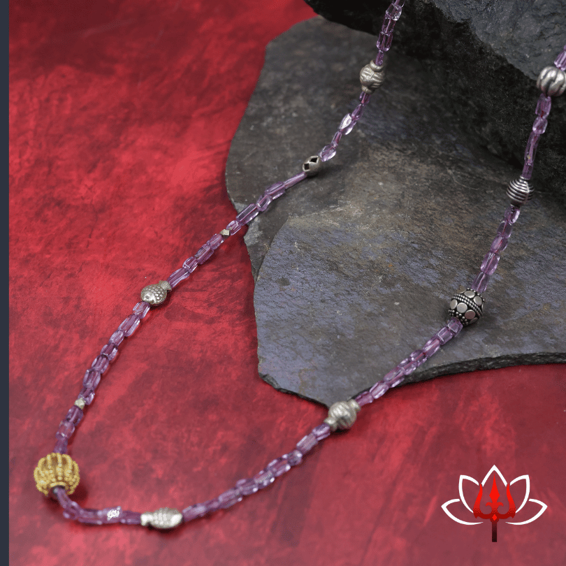 Amethyst & Silver Beaded Necklace