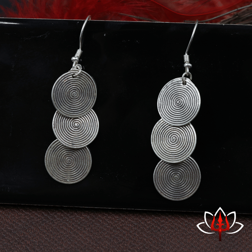 Triple Spiral Sterling Silver Earrings