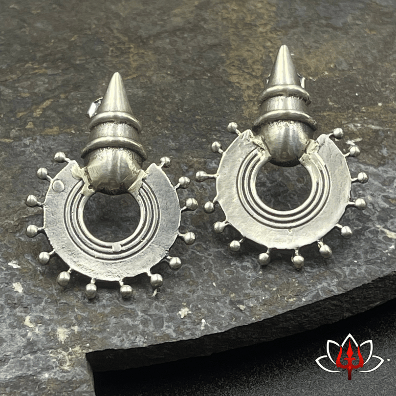Tribal Hoop Silver Earrings
