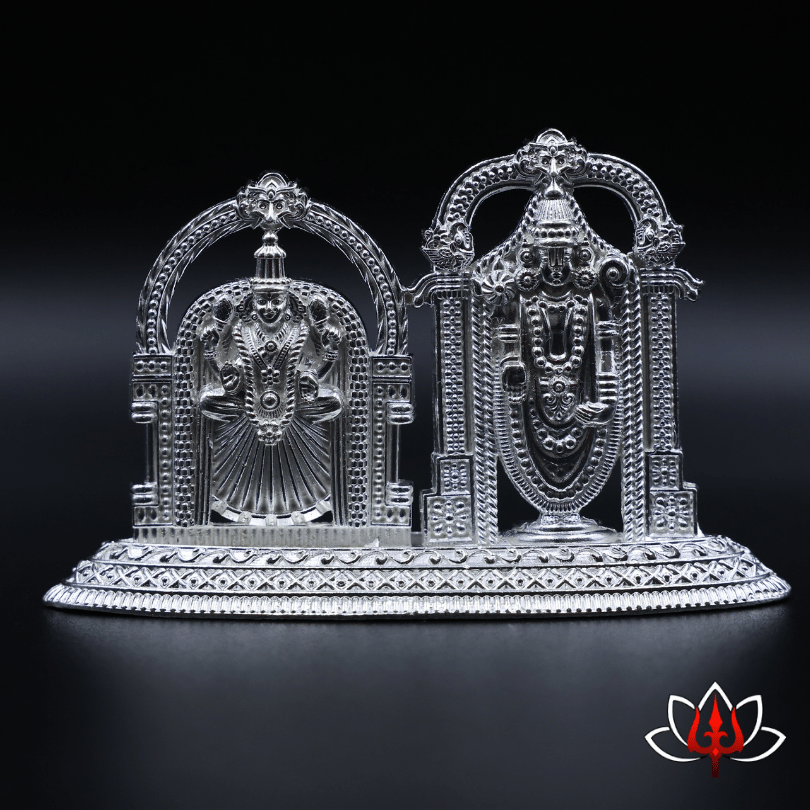 Divine Silver Idol of Lord Balaji and Goddess Padmavati