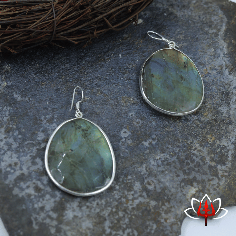 Labradorite Silver Dangle Earrings