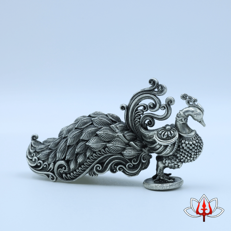 Exquisite Pure Silver Peacock Idol – A Symbol of Beauty & Grace