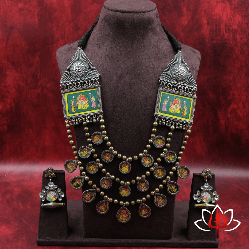 Hand-Painted Heritage Silver with studs