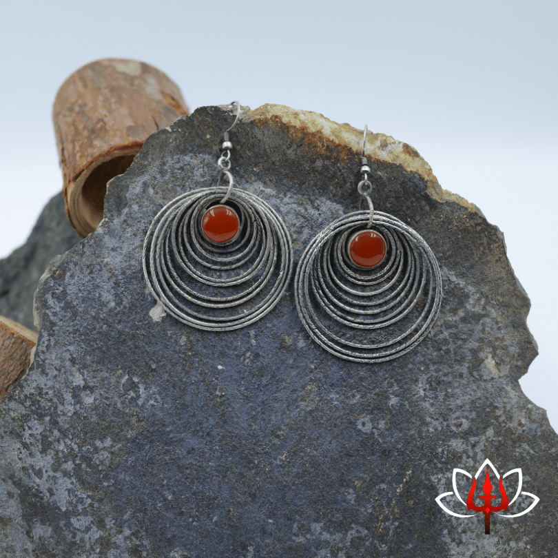 Antique Spiral Orbit Silver Earrings