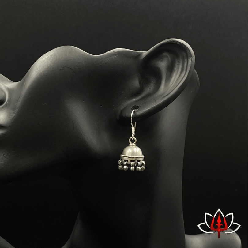 Classic Silver Jhumka Earrings