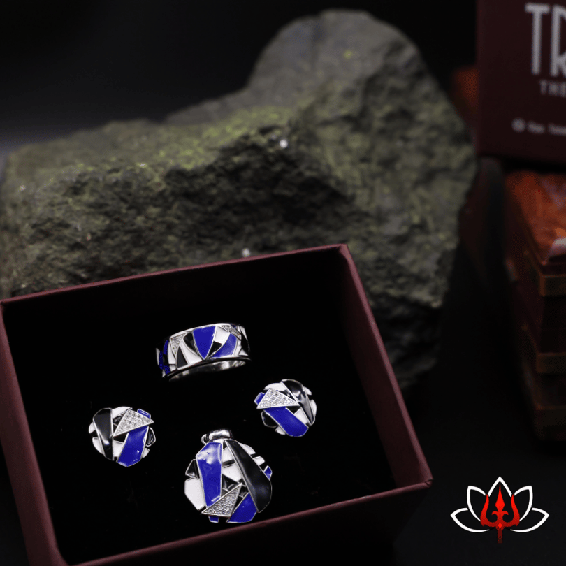 Vibrant Enamel-Painted Silver Jewelry Set – Quirky & Stylish