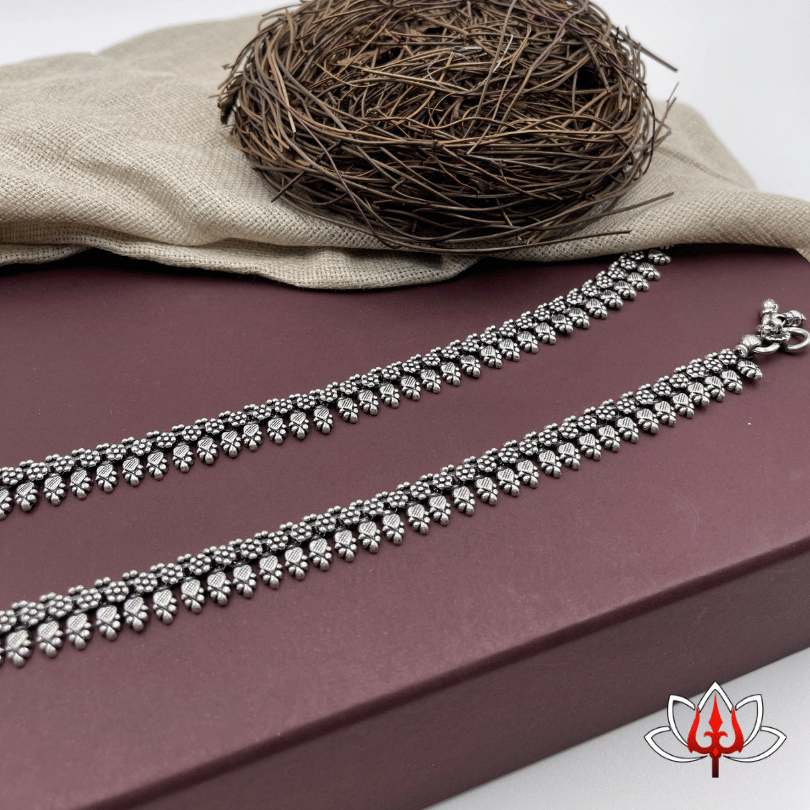 Exquisite Antique Silver Anklets